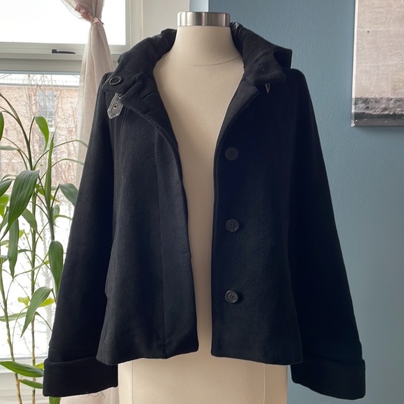 Black wool swing coat Size S - Picture 2 of 10